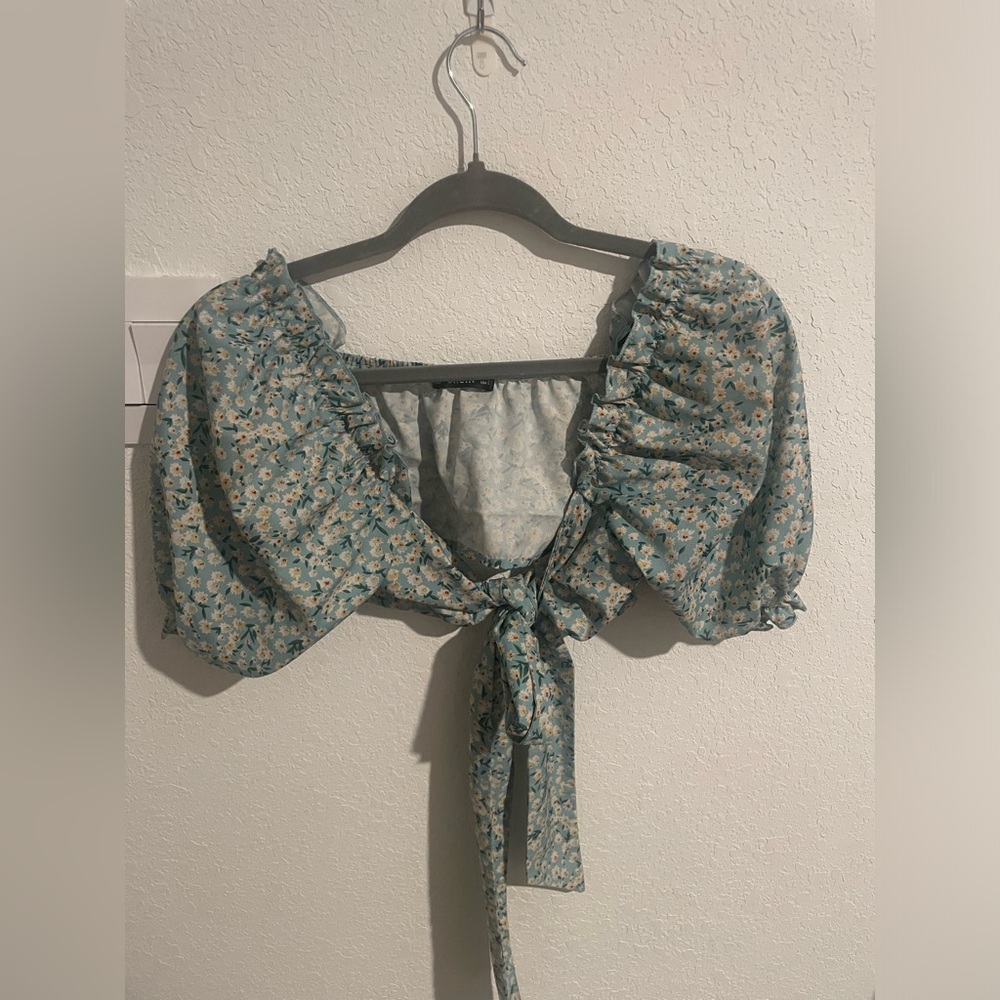Floral Tie crop top